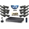 Kit PRO AHD : 16 câmeras bullets IR 40m SONY HD 960P + gravador DVR AHD 3000 Go 