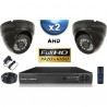 Kit PRO AHD : 2 câmeras domes IR 20m SONY FULL HD 1080P + gravador DVR AHD FULL HD 1000 Go 