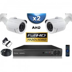 Kit PRO AHD 2 câmeras bullet IR 20m SONY FULL HD 1080P + gravador DVR AHD FULL HD 1000 Go