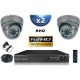 Kit PRO AHD : 2 câmeras domes IR 35m SONY FULL HD 1080P + gravador DVR AHD FULL HD 1000 Go 