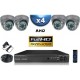Kit PRO AHD : 4 câmeras domes IR 35m SONY FULL HD 1080P + gravador DVR AHD FULL HD 2000 Go 