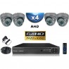 Kit PRO AHD : 4 câmeras domes IR 35m SONY FULL HD 1080P + gravador DVR AHD FULL HD 2000 Go 