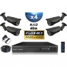 Kit PRO AHD : 4 câmeras bullets IR 40m SONY FULL HD 1080P + gravador DVR AHD FULL HD 2000 Go 