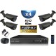 Kit PRO AHD : 4 câmeras bullets IR 60m SONY FULL HD 1080P + gravador DVR AHD FULL HD 2000 Go 