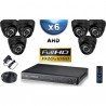 Kit PRO AHD : 6 câmeras dome IR 20m SONY FULL HD 1080P + gravador DVR AHD FULL HD 2000 Go 