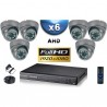 Kit PRO AHD : 6 câmeras dome IR 35m SONY FULL HD 1080P + gravador DVR AHD FULL HD 2000 Go 
