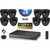 Kit PRO AHD : 8 câmeras domes IR 20m SONY FULL HD 1080P + gravador DVR AHD FULL HD 3000 Go 