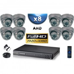Kit PRO AHD 8 câmeras dome IR 35m SONY FULL HD 1080P + gravador DVR AHD FULL HD 3000 Go