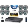 Kit PRO AHD : 8 câmeras domes IR 35m SONY FULL HD 1080P + gravador DVR AHD FULL HD 3000 Go 