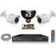 Kit PRO IP : 2 câmeras bullet POE IR 20m OMNIVISION 720P + gravador NVR 8 canais H264 FULL HD 1000 Go