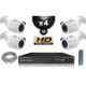 Kit PRO IP : 4 câmeras bullet POE IR 20m OMNIVISION 720P + gravador NVR 8 canais H264 FULL HD 2000 Go