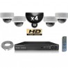 Kit PRO IP 4 câmeras dome POE IR 25m OMNIVISION 720P + gravador NVR 8 canais H264 FULL HD 2000 Go