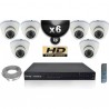 Kit PRO IP : 6 câmeras dome POE IR 20m OMNIVISION 720P + gravador NVR 8 canais H264 FULL HD 2000 Go