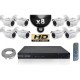Kit PRO IP : 8 câmeras bullet POE IR 20m OMNIVISION 720P + gravador NVR 8 canais H264 FULL HD 2000 Go