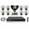 Kit PRO IP : 8 câmeras dome POE IR 20m OMNIVISION 720P + gravador NVR 8 canais H264 FULL HD 2000 Go