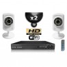 Kit PRO IP : 2 câmeras WIFI IR 8m HD 720P + gravador NVR H264 FULL HD 1000 Go