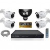 Kit PRO IP : 4 câmeras bullet POE IR 20m SONY 1080P + gravador NVR 24 canais H264 FULL HD 3000 Go