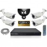 Kit PRO IP : 4 câmeras bullet POE IR 40m SONY 1080P + gravador NVR 24 canais H264 FULL HD 3000 Go