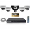 Kit PRO IP : 4 câmeras dome POE IR 25m SONY 1080P + gravador NVR 24 canais H264 FULL HD 3000 Go