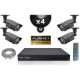 Kit PRO IP : 4 câmeras bullet POE IR 60m SONY 1080P + gravador NVR 24 canais H264 FULL HD 3000 Go