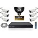 Kit PRO IP : 6 câmeras bullet POE IR 40m SONY 1080P + gravador NVR 24 canais H264 FULL HD 3000 Go