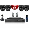 Kit ECO FULL D1: 4 câmeras domes CMOS 800 linhas + gravador DVR 500 Go