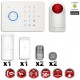 Sistema de alarme GSM sem fio com imunidade aos animais 25 Kg + Sirene flash com bateria integrada G5 / S5