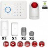 Sistema de alarme GSM sem fio com imunidade aos animais 25 Kg + Sirene flash com bateria integrada G5 / S5