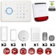 Sistema de alarme GSM sem fio com imunidade aos animais 25 Kg: Anti-incêndio + Teclado + Sirene flash solar com bateria G5 / S5