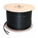 Cabo 2 em 1 : Coaxial KX6 + alimentação 2G0.5 preto bobina de 500m