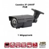 Câmera bullet IP POE IR 60m ONVIF Varifocal 720P 1MP à prova de água e de vandalismo