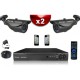 Kit ECO FULL D1: 2 câmeras bullets CMOS 800 linhas + gravador DVR 250 Go