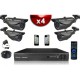Kit ECO FULL D1: 4 câmeras bullets CMOS 800 linhas + gravador DVR 500 Go