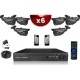 Kit ECO : 6 câmeras bullets CMOS 800 linhas + gravador DVR 500 Go