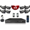 Kit ECO: 8 câmeras bullets CMOS 800 linhas + gravador DVR 1000 Go
