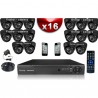 Kit ECO : 16 câmeras domes CMOS 800 linhas + gravador DVR 2000 Go