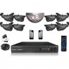 Kit CONFORTO: 8 câmeras bullets SONY 1000 linhas + gravador DVR 1000 Go