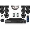 Kit CONFORTO: 10 câmeras domes SONY 1000 linhas + gravador DVR 1000 Go