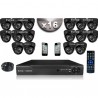 Kit CONFORTO: 16 câmeras domes SONY 1000 linhas + gravador DVR 2000 Go