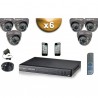 Kit PRO: 6 câmeras domes SONY 1000 TVL + gravador DVR 1000 Go FULL 960H