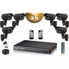 Kit PRO: 6 câmeras bullets SONY 1000 TVL + gravador DVR 1000 Go FULL 960H