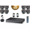 Kit PRO: 8 câmeras domes SONY 1000 TVL + gravador DVR 1000 Go FULL 960H