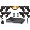 Kit PRO: 8 câmeras bullets SONY 1000 TVL + gravador DVR 1000 Go FULL 960H