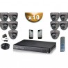Kit PRO: 10 câmeras domes SONY 1000 TVL + gravador DVR 2000 Go FULL 960H