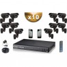 Kit PRO: 10 câmeras bullets SONY 1000 TVL + gravador DVR 2000 Go FULL 960H