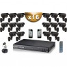 Kit PRO: 16 câmeras bullets SONY 1000 TVL + gravador DVR 3000 Go FULL 960H