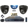 Kit PRO AHD : 2 câmeras domes IR 20m SONY HD 960P + gravador DVR AHD 500 Go 
