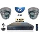 Kit PRO AHD : 2 câmeras domes IR 35m SONY HD 960P + gravador DVR AHD 500 Go 