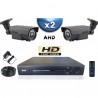 Kit PRO AHD : 2 câmeras bullets IR 60m SONY HD 960P + gravador DVR AHD 500 Go 