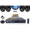 Kit PRO AHD : 4 câmeras domes IR 20m SONY HD 960P + gravador DVR AHD 1000 Go 